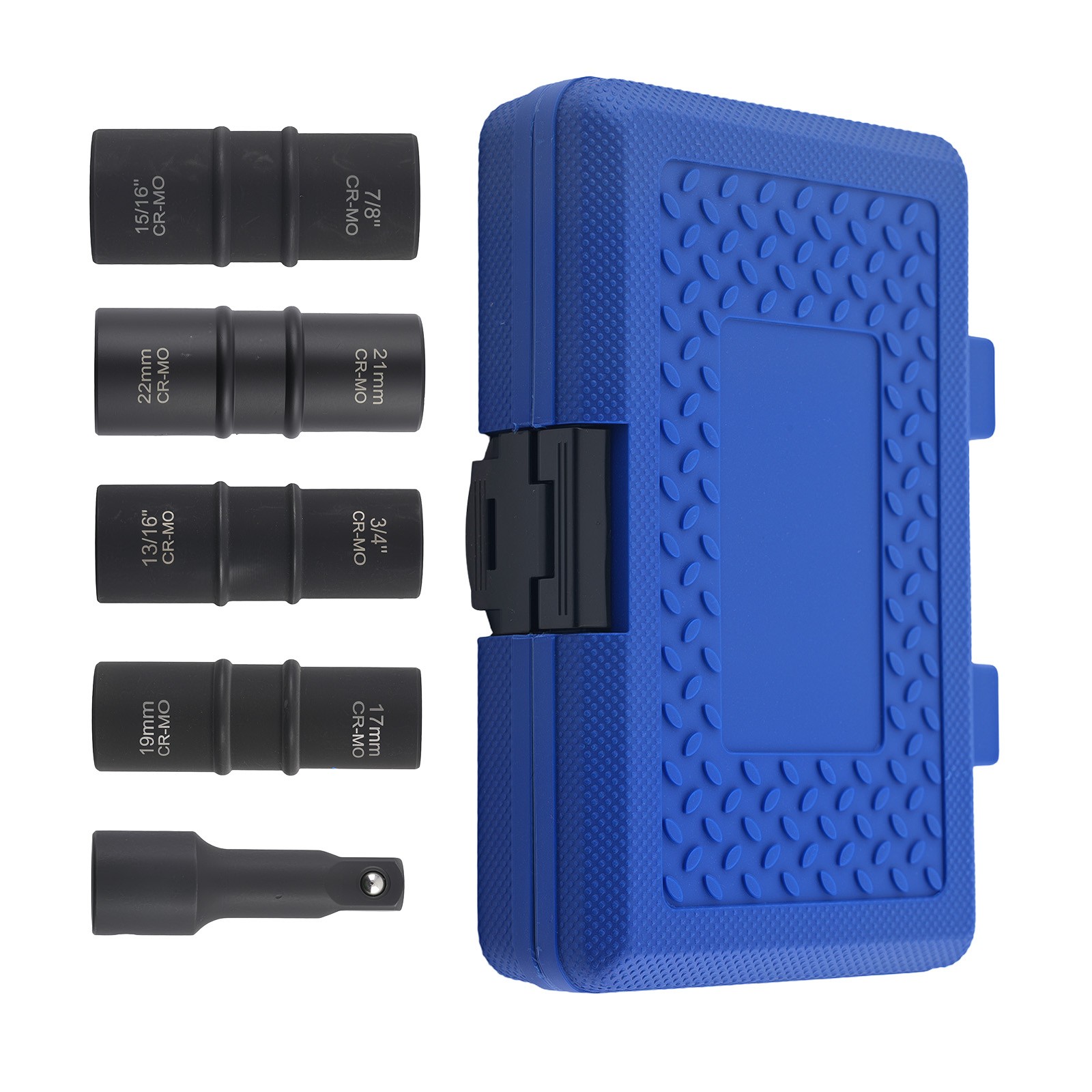 5PC 1/2″ Impact Flip Socket 17mm 19mm 21mm 22mm 3/4″-15/16″ Set with Bar