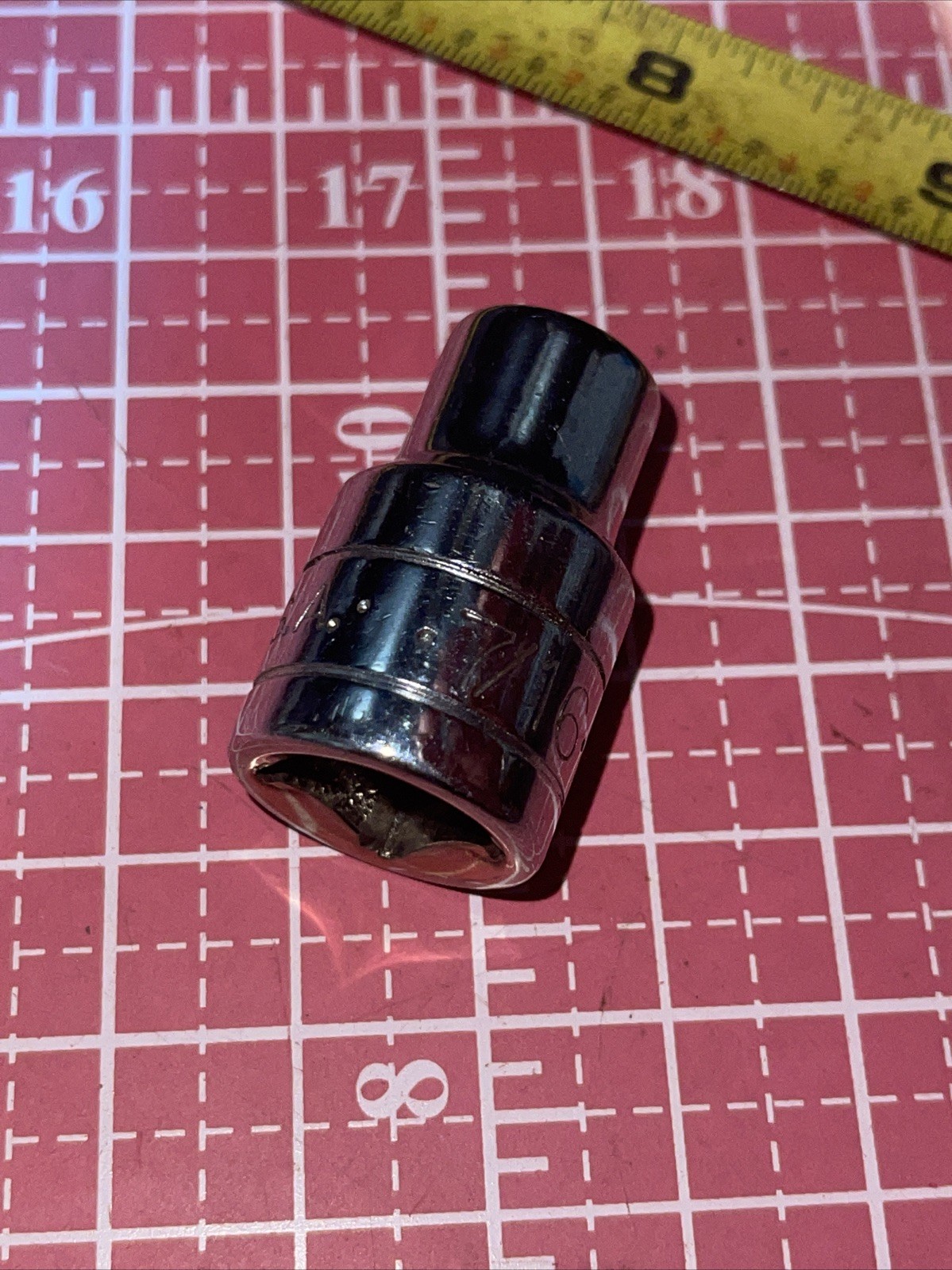 NOS S-K USA 40214 7/16 in SAE 1/2” Drive 12 Point socket Vintage SK 7/16” 1/2