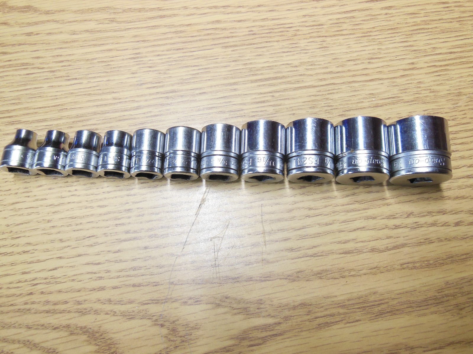 11 Snap On FS Series 3/8In Drive 6 Point SAE Shallow Sockets 081 – 281
