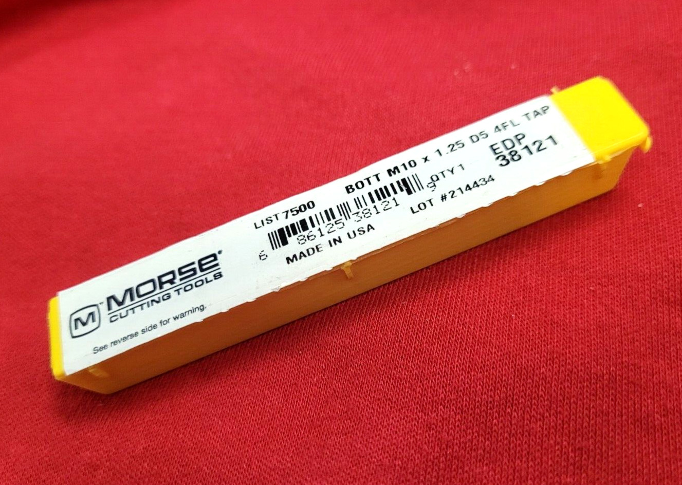 M10 X 1.25 10MM Bottom Hand Tap Morse MT3838121 HSS RH USA D5 Metric 4 Flute