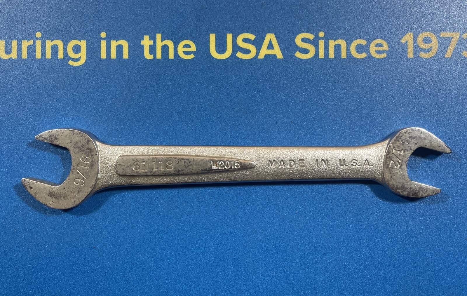 Easco 61 120 Double Open End Wrench Size 5/8 in x 9/16 in USA Tool