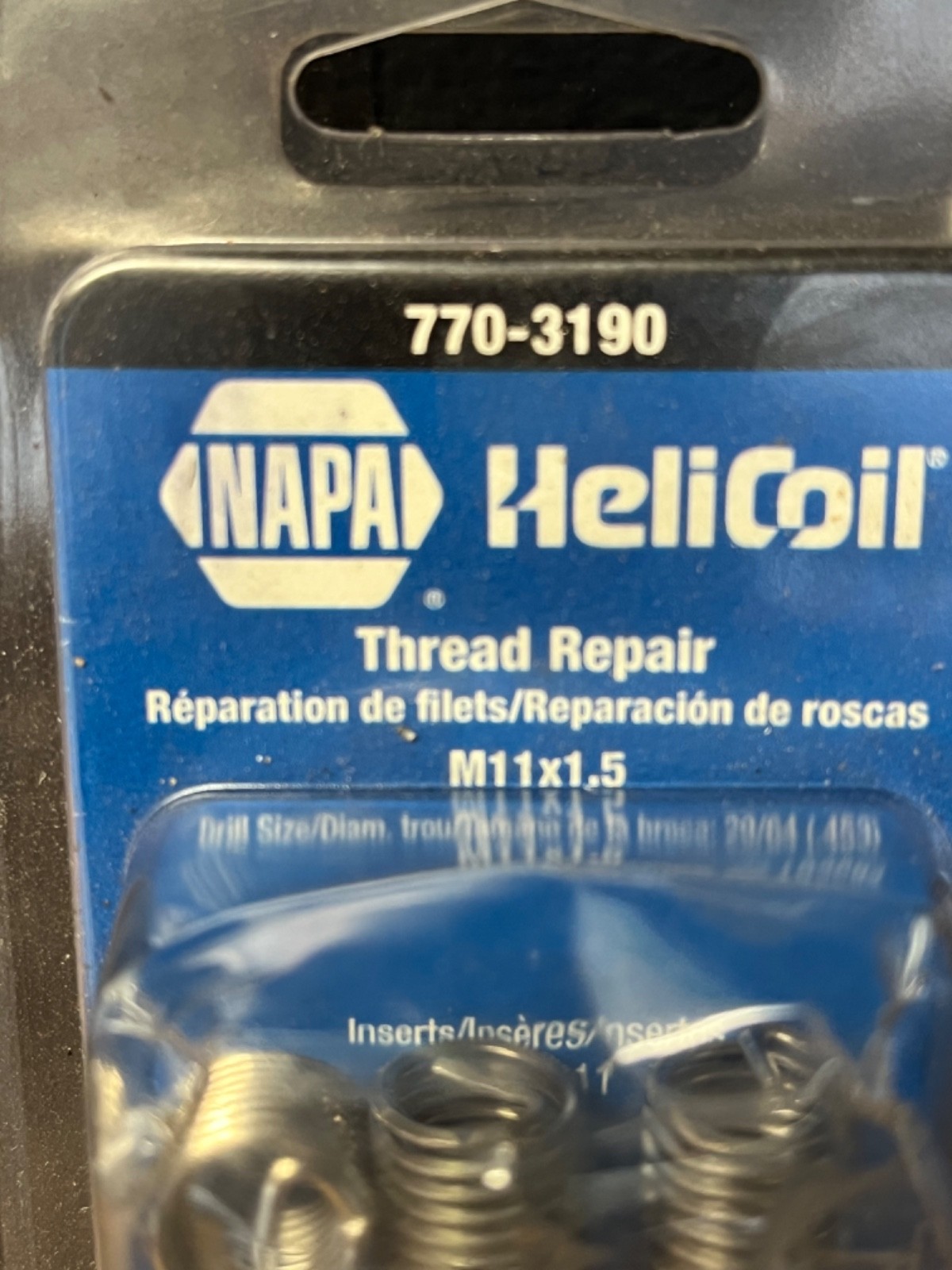 NAPA HeliCoil Thread Repair M11x1.5 770-3190 Used with 3 Coil Thread Inserts