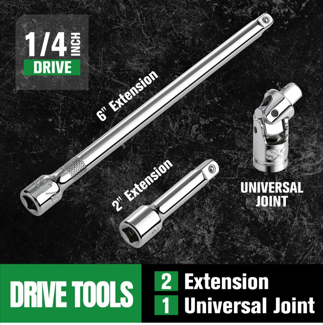 SK Professional Tools 30 Piece 1/4″ Drive METRIC Socket Set New LifetimeWarranty
