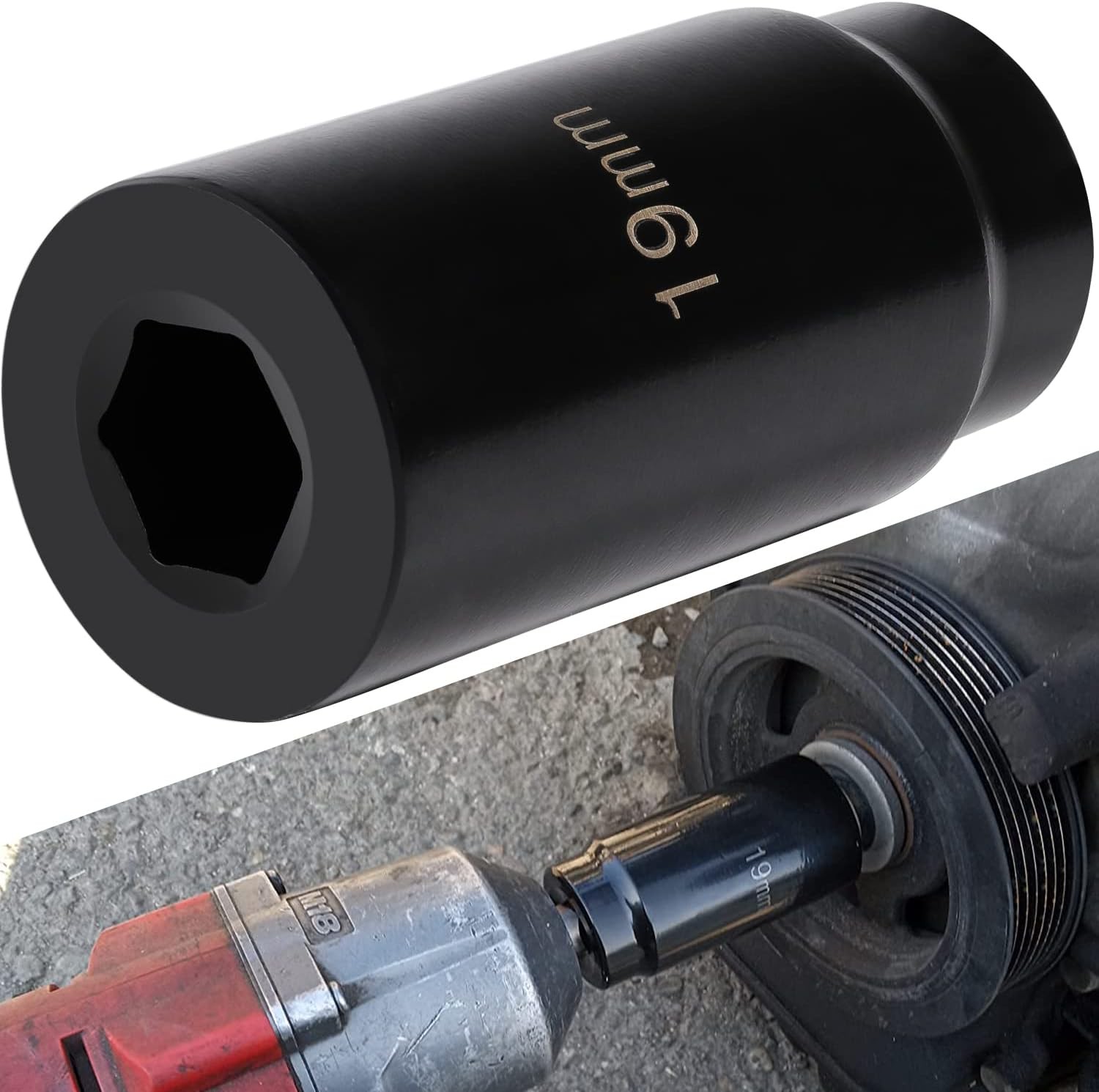 77080 19 mm Harmonic Balancer Socket Tool for Honda Engines (Heavy Steel)