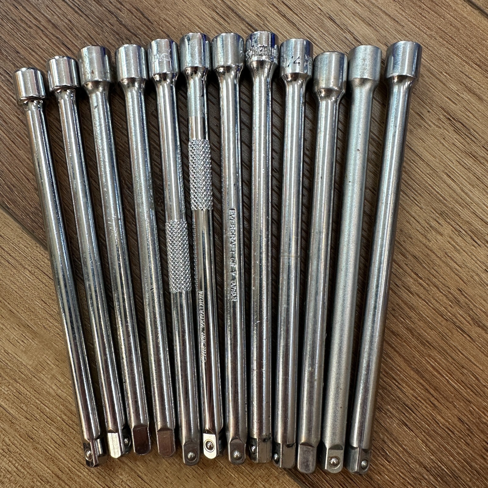 Lot of 12 Socket Extensions 6″ Long 1/4″ Drive