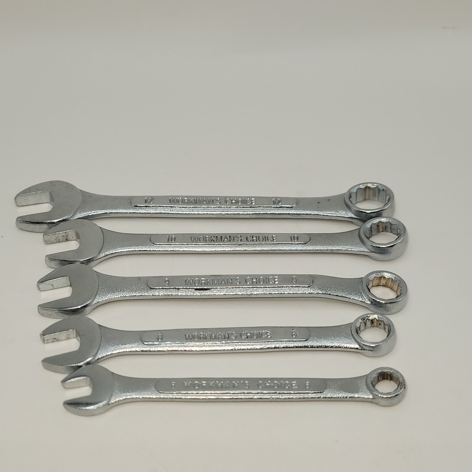 5 – Metric Workman’s Choice 12pt combination wrenches 12 10 9 8 6 Taiwan