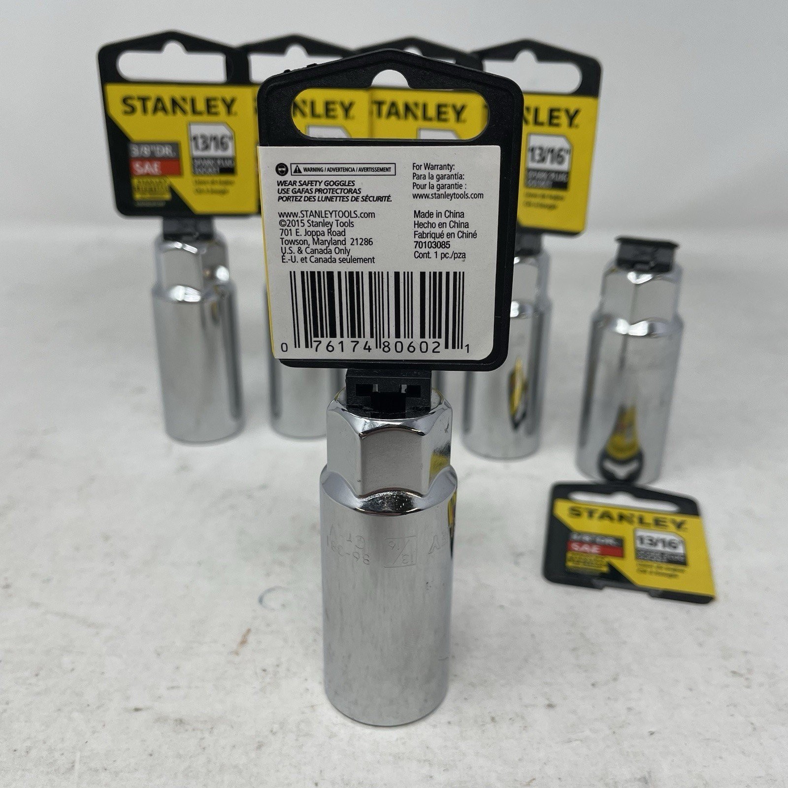 Stanley 3/8″ Drive SAE 13/16″ Spark Plug Socket 86-381 *Lot of 6*