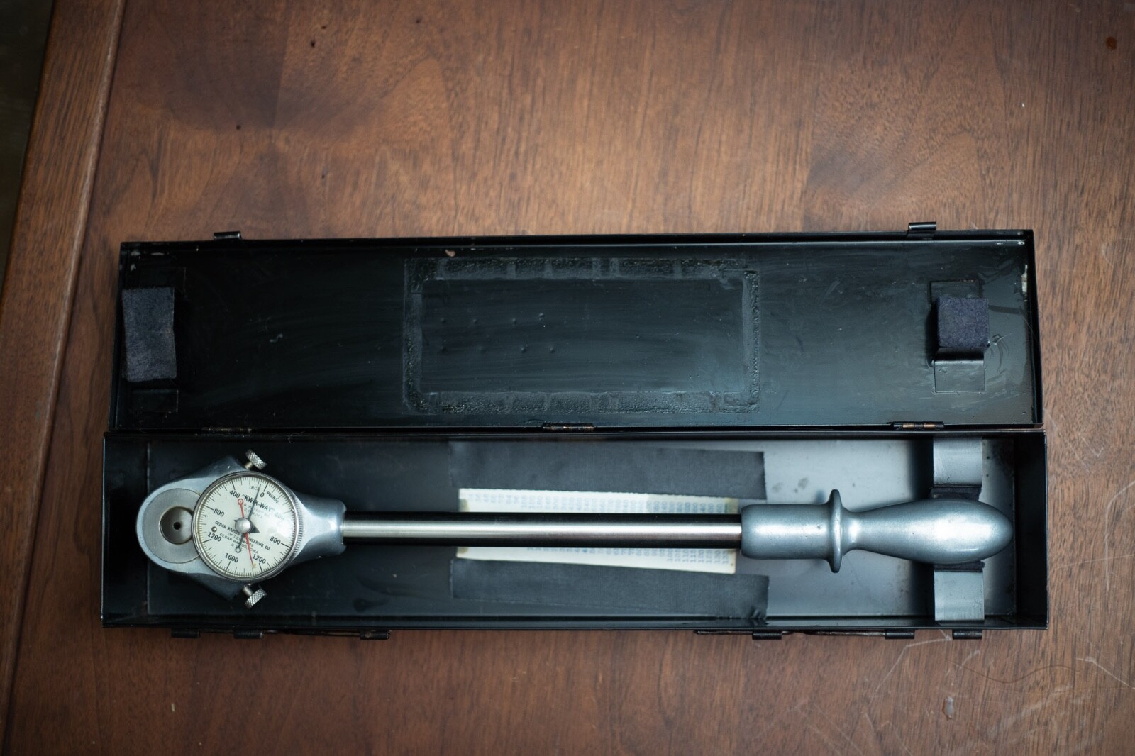 Vintage Kwik-Way Dial Torque Wrench 1600 In. Lb. 1/2″ drive -Cedar Rapids,USA