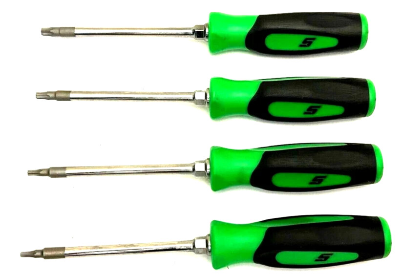 New Snap-on™ SGTX40BG 4-Piece Green Soft Grip Mini Torx Screwdriver Set