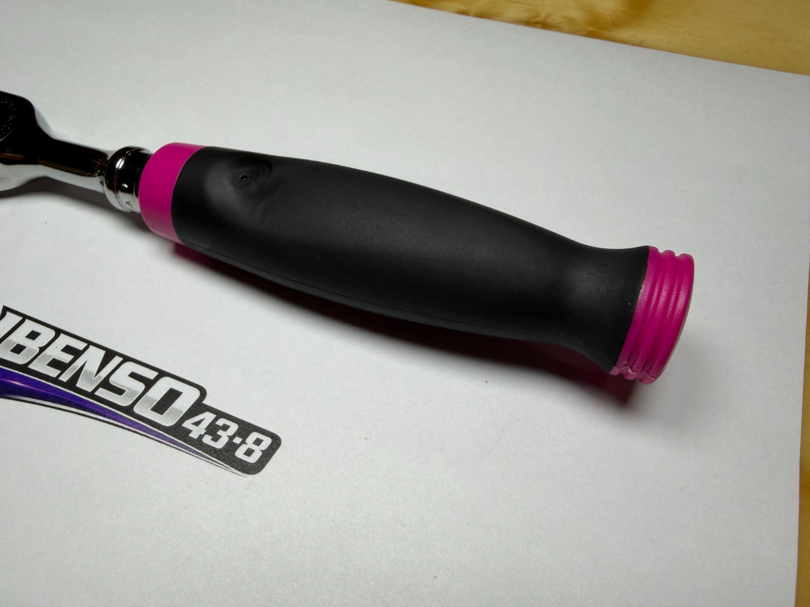 Snap-on Tools NEW ELECTRIC PINK 3/8″ Drive Soft Grip Fixed Head Ratchet FH100EP