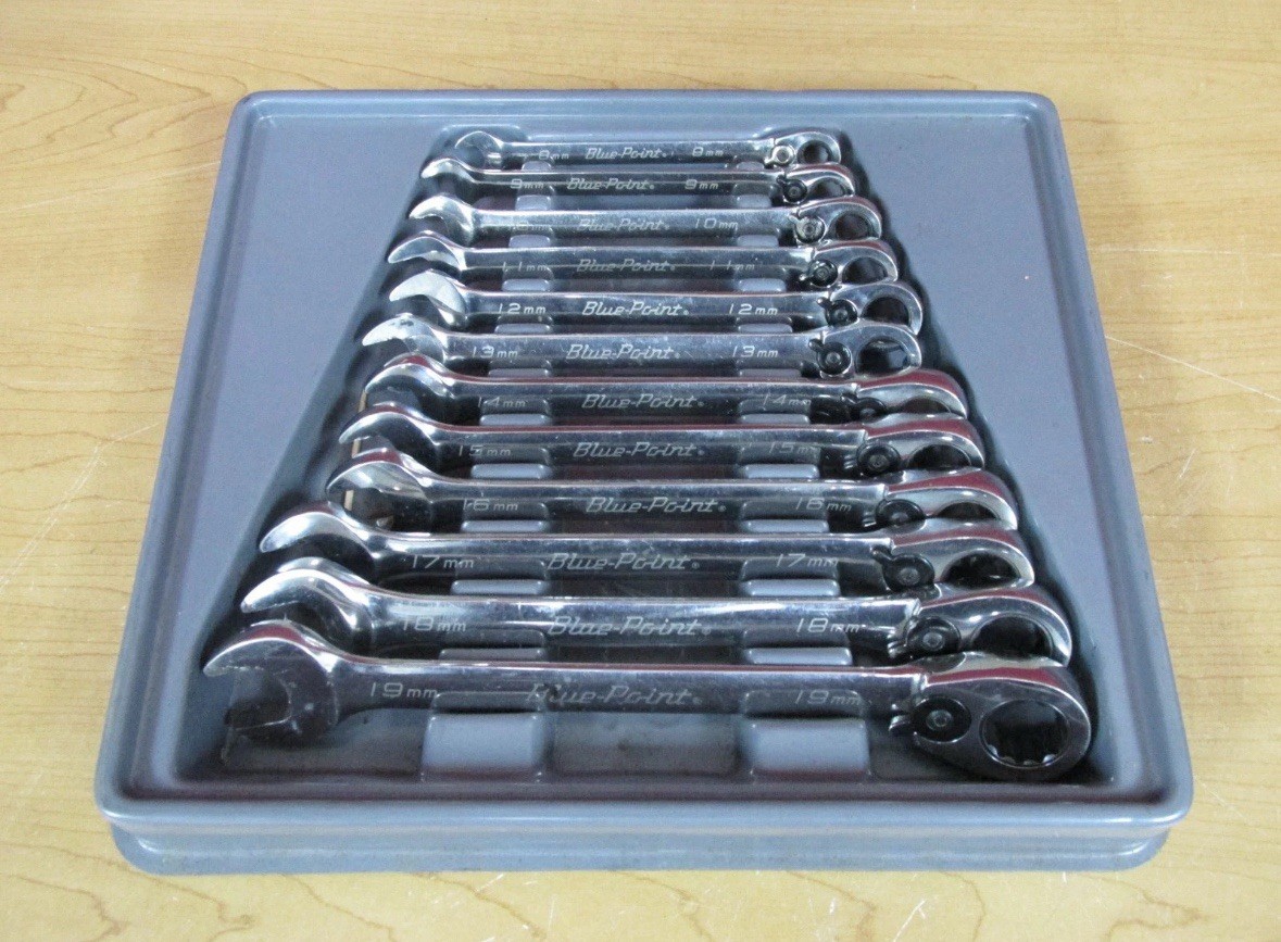 Blue Point BOERM712 12pc Metric Ratcheting Wrench Set 8-19mm