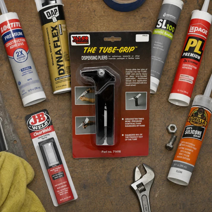 Valco Cincinnati Tube-Grip Dispensing Pliers Adhesive Sealant Caulk Tube Tool Ea