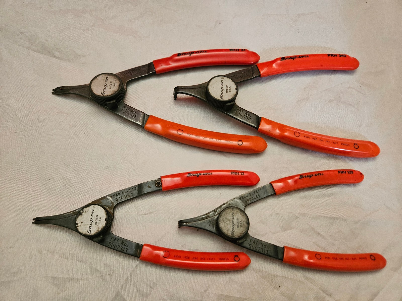 Snap-on 4 Piece Convertible Internal External Snap Retaining Ring Pliers Set TB