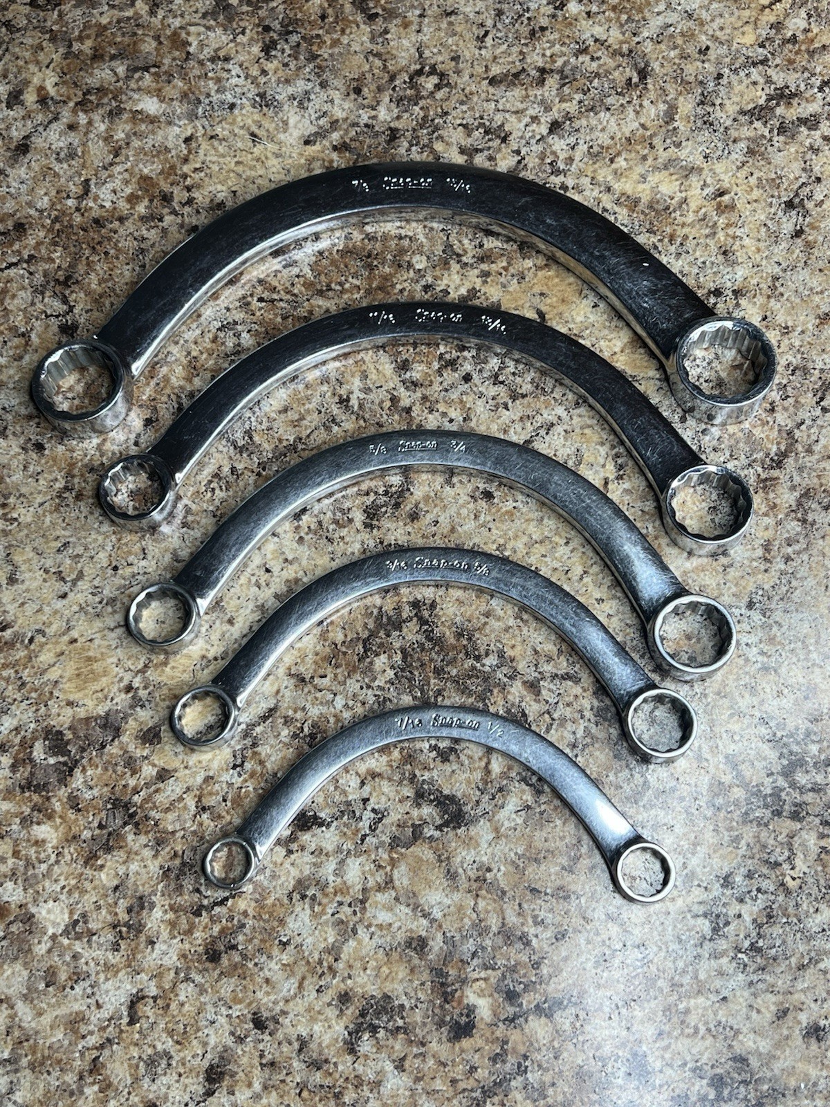 SNAP ON 5PC 12-POINT SAE Drive Half-Moon Box Wrench Set 7/16″ to 15/16″