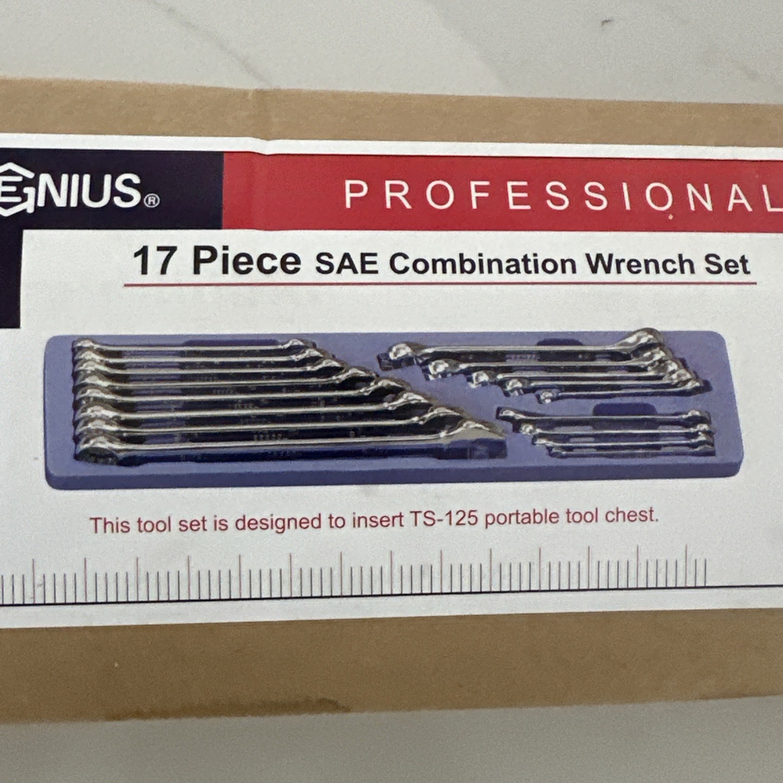 Genius Tools 17 Piece SAE Combination Wrench Set Chrome – TS-7517 New