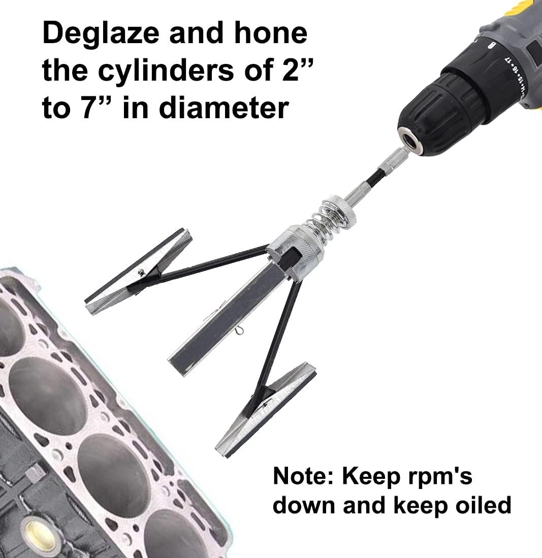 Adjustable Engine Cylinder Hone 2-7 Inches with 220 Grit for Perfect Finishes