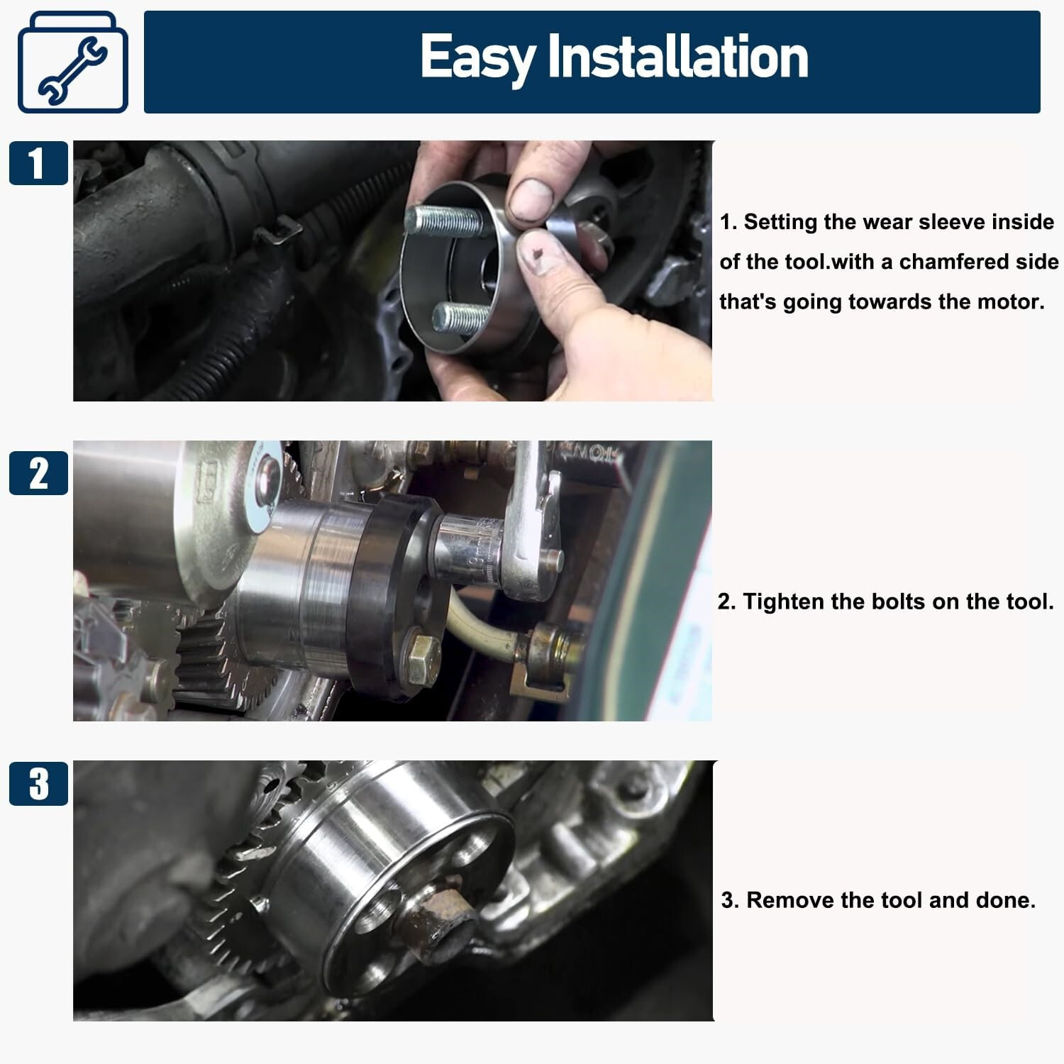 1338 Front Cover Crankshaft Seal & 5046 Wear Sleeve Installer for Cummins 3.9L