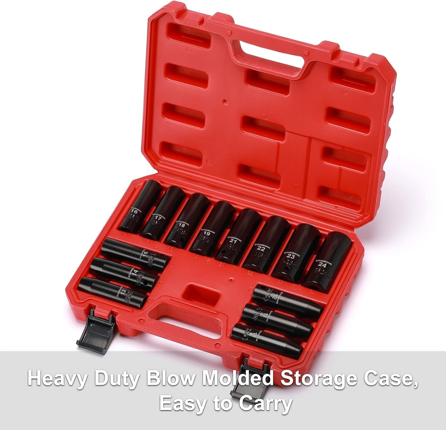 14-Socket Metric Set in Chrome Vanadium with Corrosion-Resistant Finish