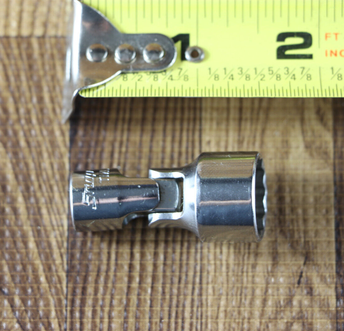 Snap-On 1/4″ Dr 12 Pt SAE 9/16″ Flank Drive Shallow Universal Socket TMU181A USA