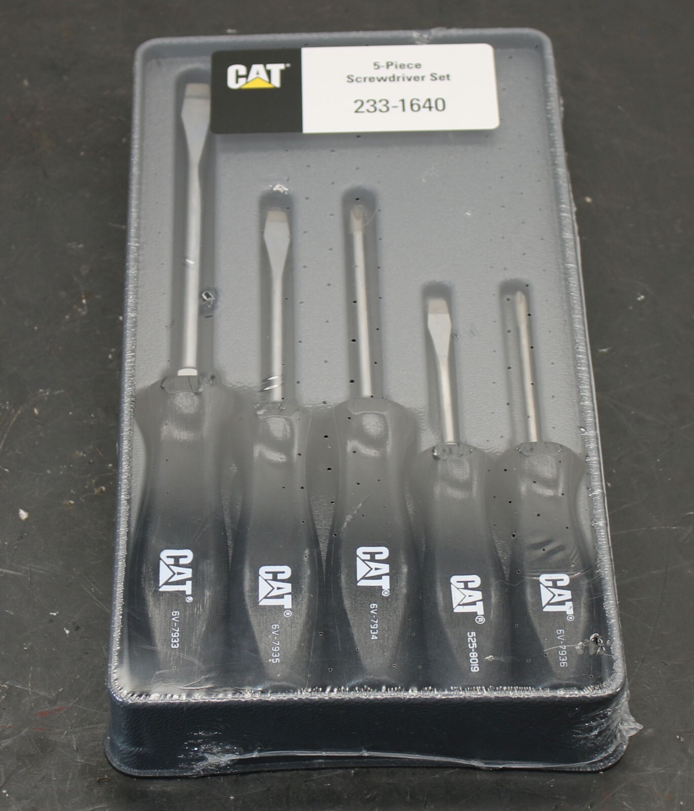 CAT Caterpillar 233-1640 5pc Screwdriver Set Hard Plastic Old Style Handle
