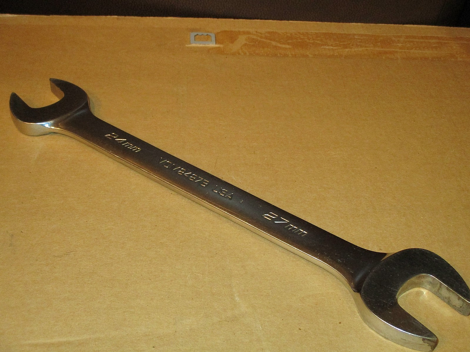 SNAP ON CROME COMBINATION OPEN END WRENCH 24mm & 27mm # VOM2427B USA
