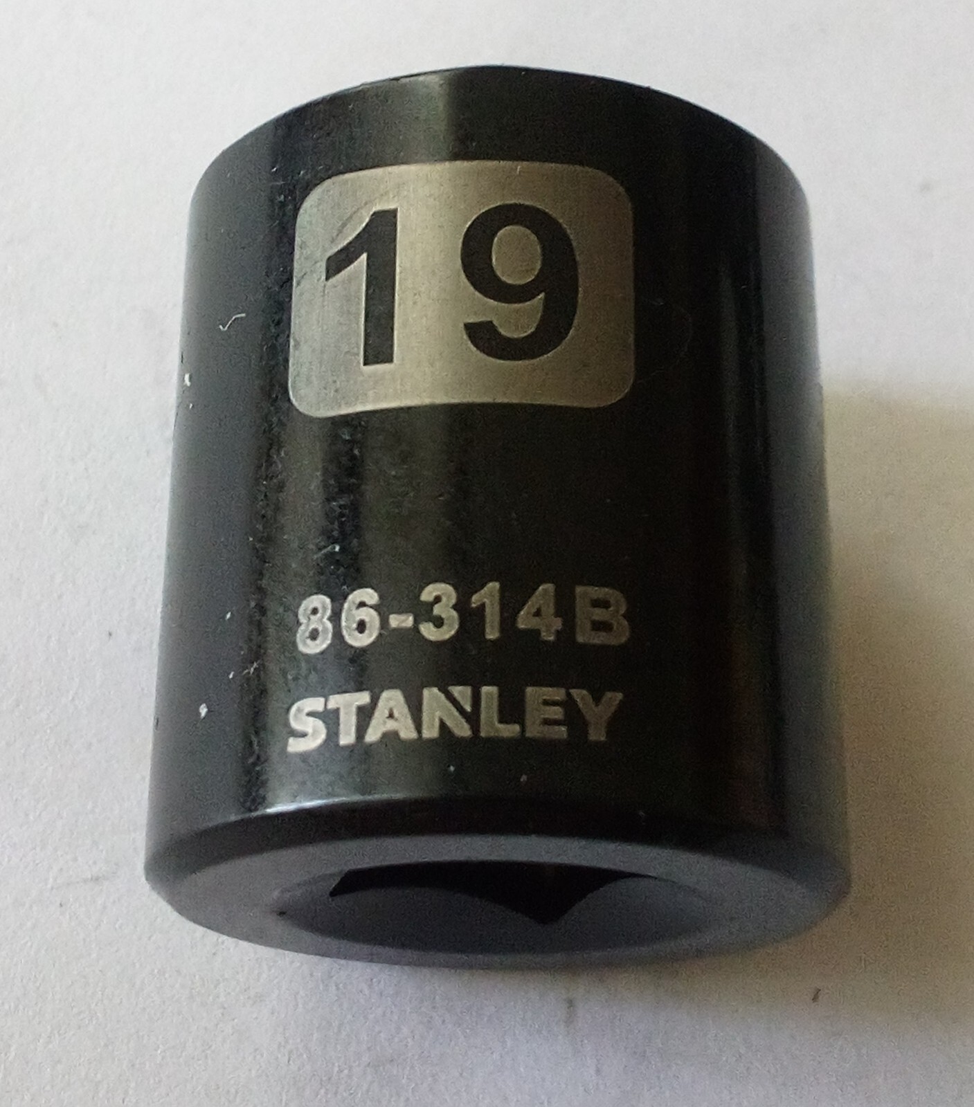 Stanley 19 mm x 3/8″ Standard Socket 86-314B Black Chrome 6 Pt Free USA Shipping