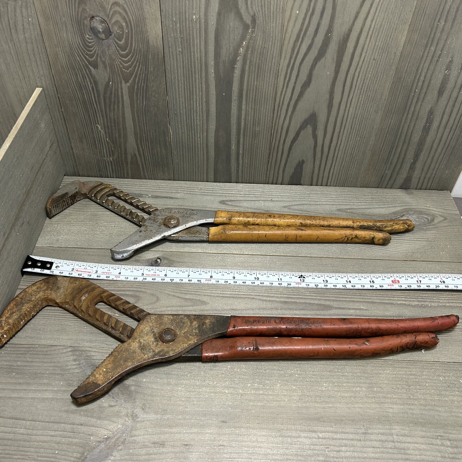 Vintage Fuller No.117 & Crescent RT-216 16” Straight Jaw Tongue Groove Pliers(2)
