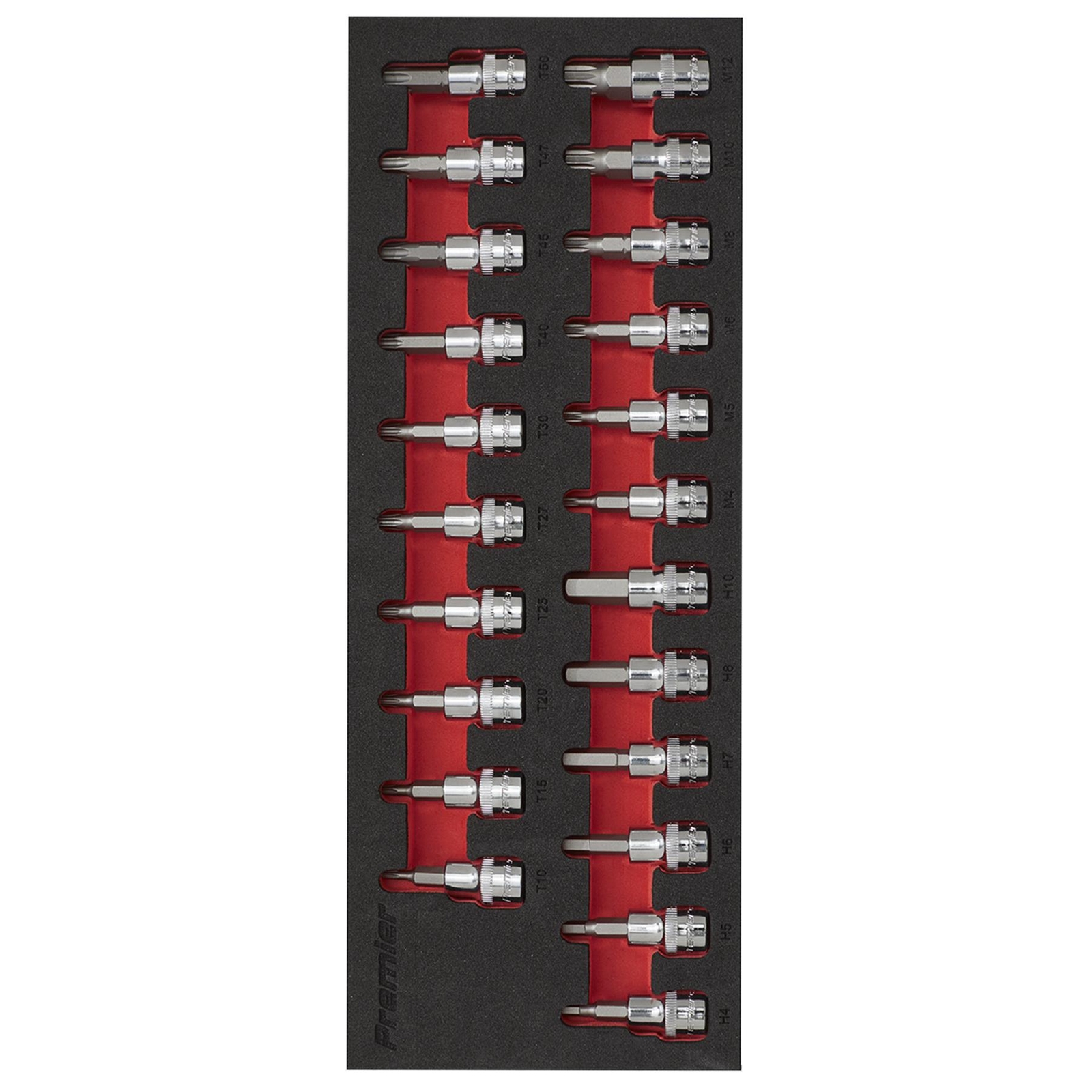 Sealey Socket Set 13pc 1/2″Sq Drive Lock-On 6pt Metric With Socket Rail