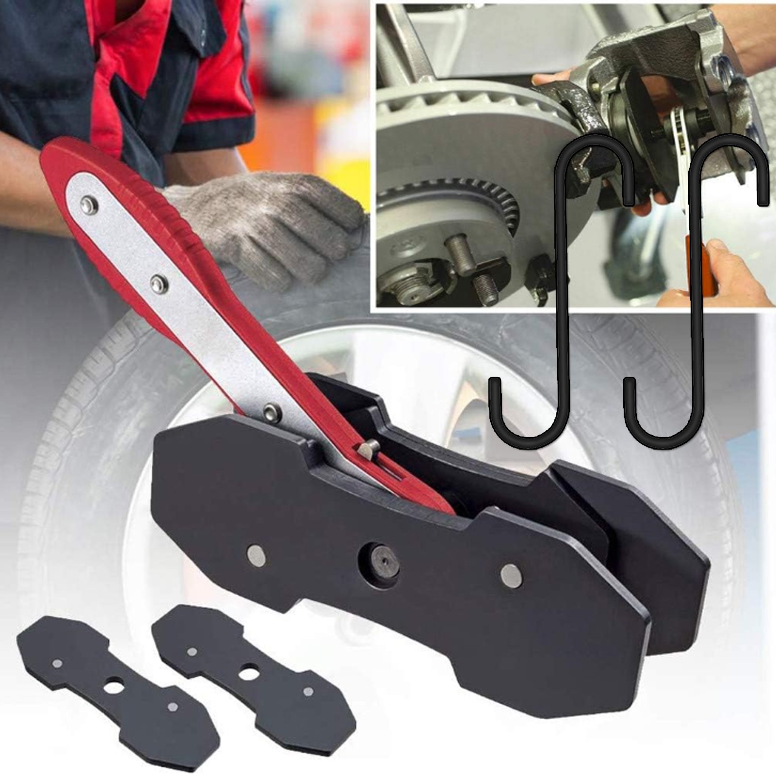 360°Adjustable Brake Caliper Compression Tool with 2PCS Brake Caliper Hanger