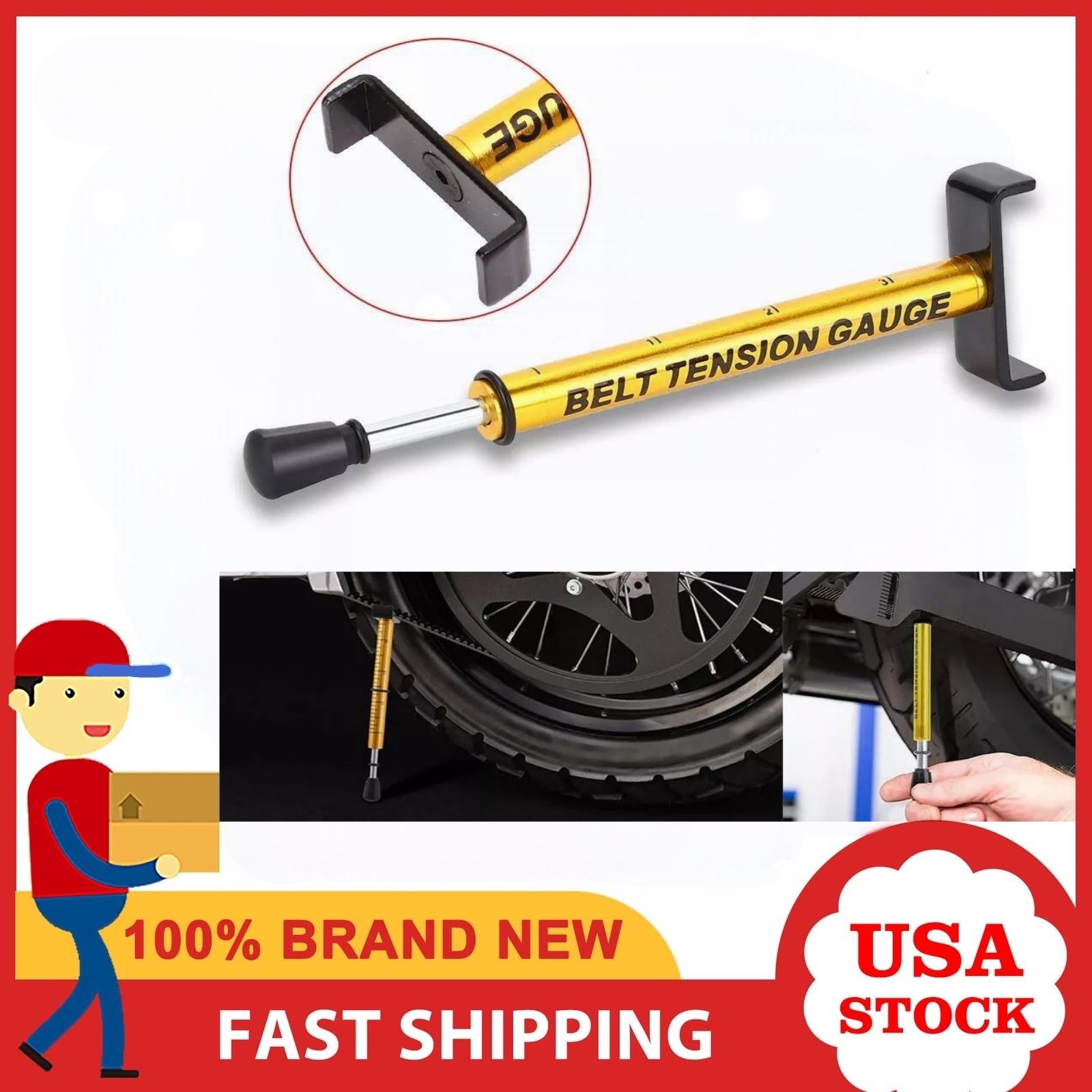 Motorcycle Secondary Drove Belt Adjustable Belt Tension Gauge Tool USA NEW💐