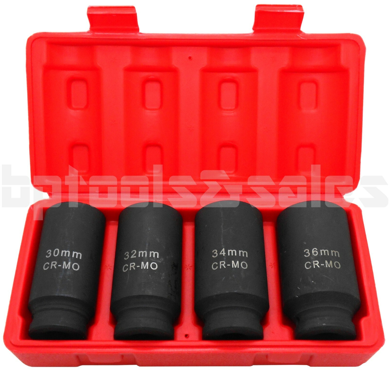 4pc 1/2″ Dr Deep Spindle Axle Nut Socket Set 12 POINT METRIC 30mm 32mm 34mm 36mm