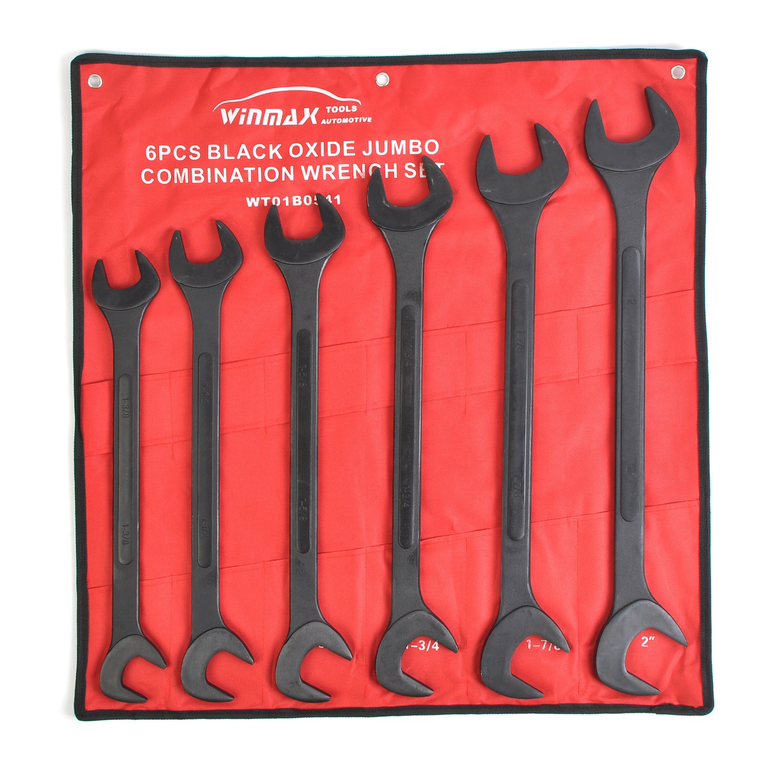 6pc Jumbo SAE Raised Panel Black Oxide Angle Wrench Tool Set Heat-treated B0541