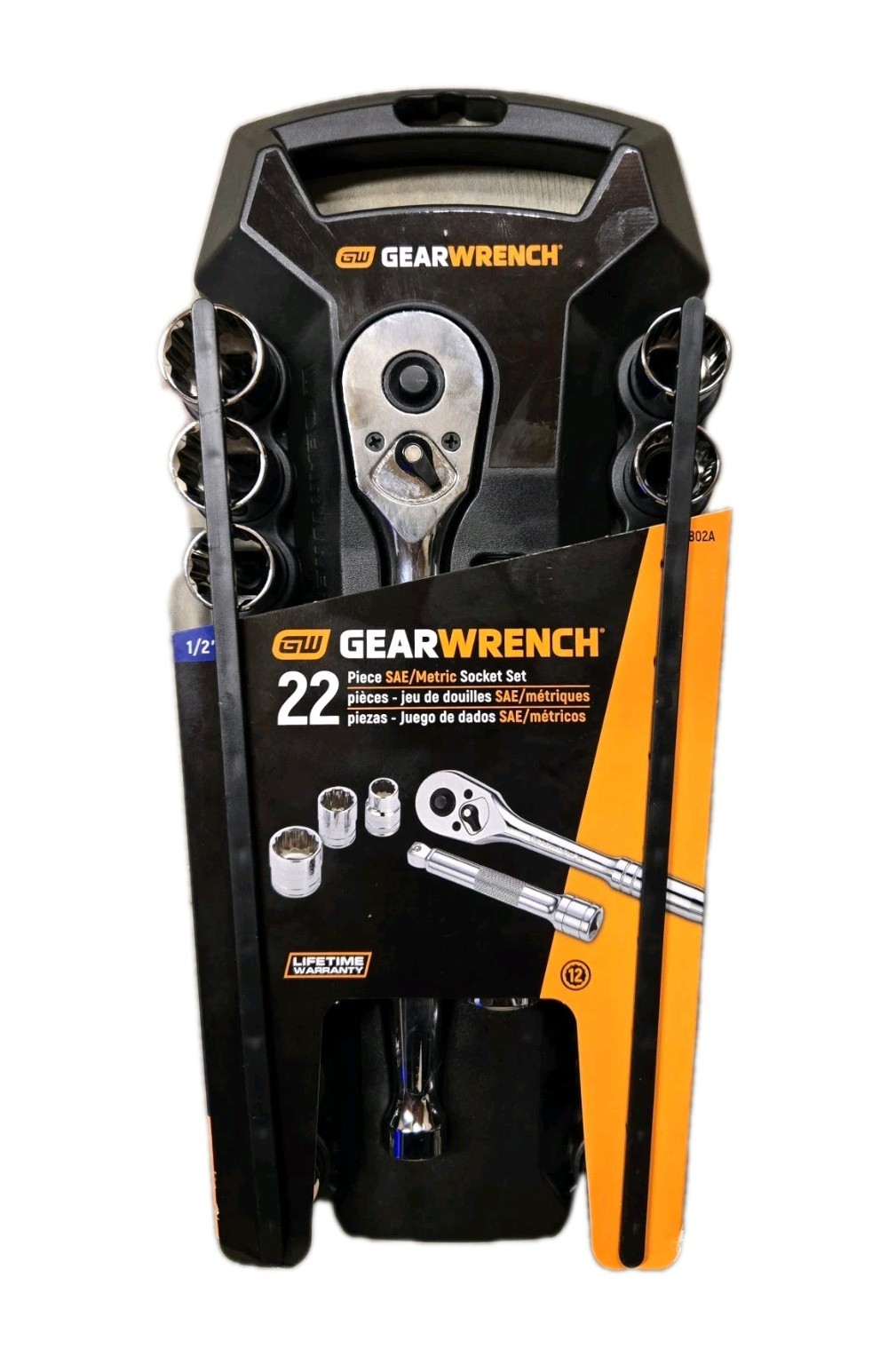 GearWrench Ratchet, Sockets, and Extension 1/2” Drive SAE/MM 22 pc. New