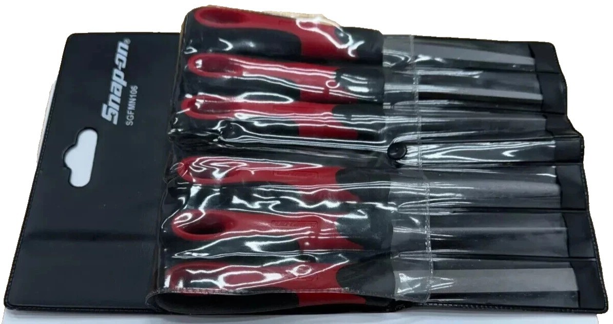 New Snap-on™ SGFMN106 RED 6-piece Soft Grip Handle Miniature File Set