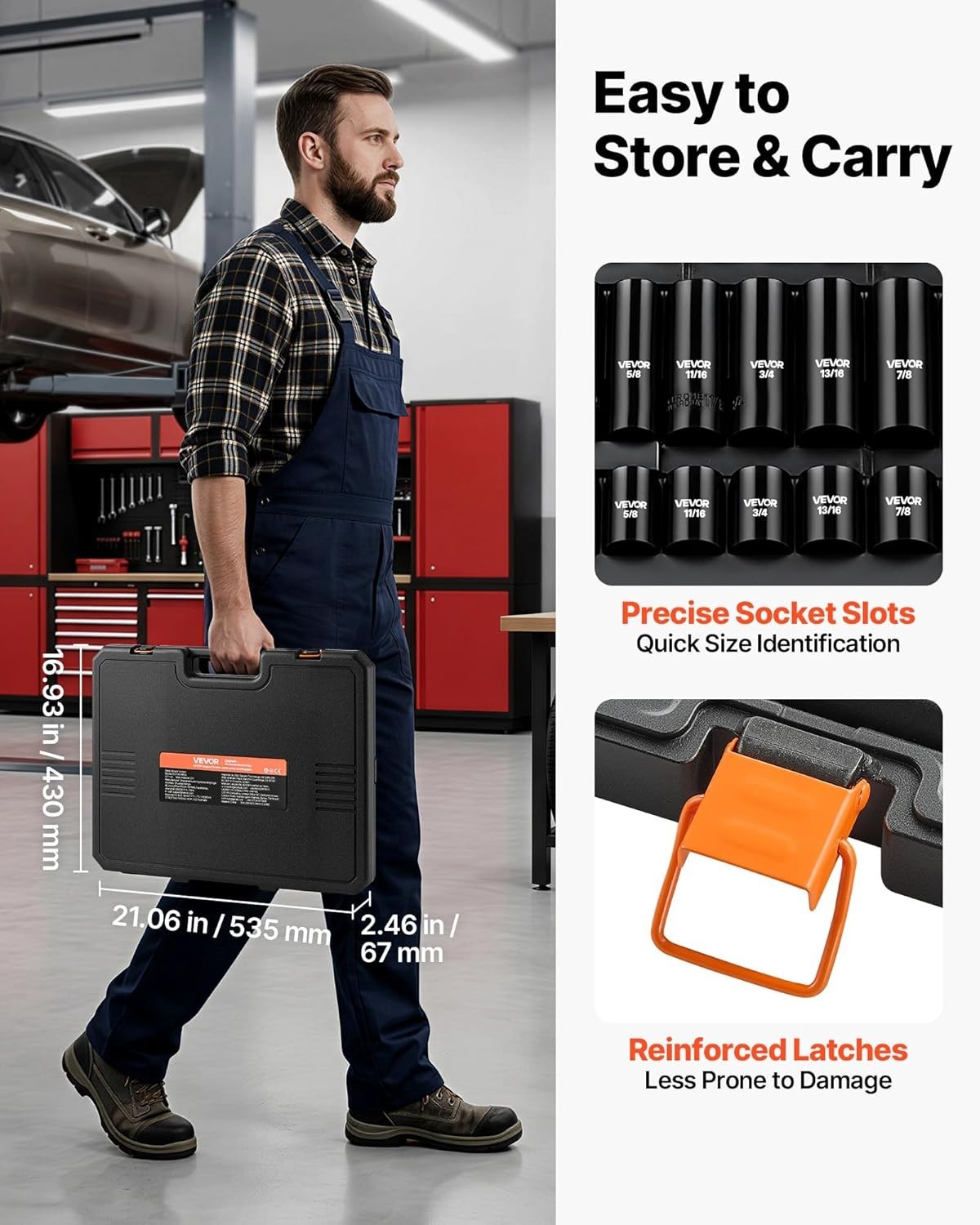 Rugged 1/2″ Drive Impact Socket Set, Easy-to-Read Markings