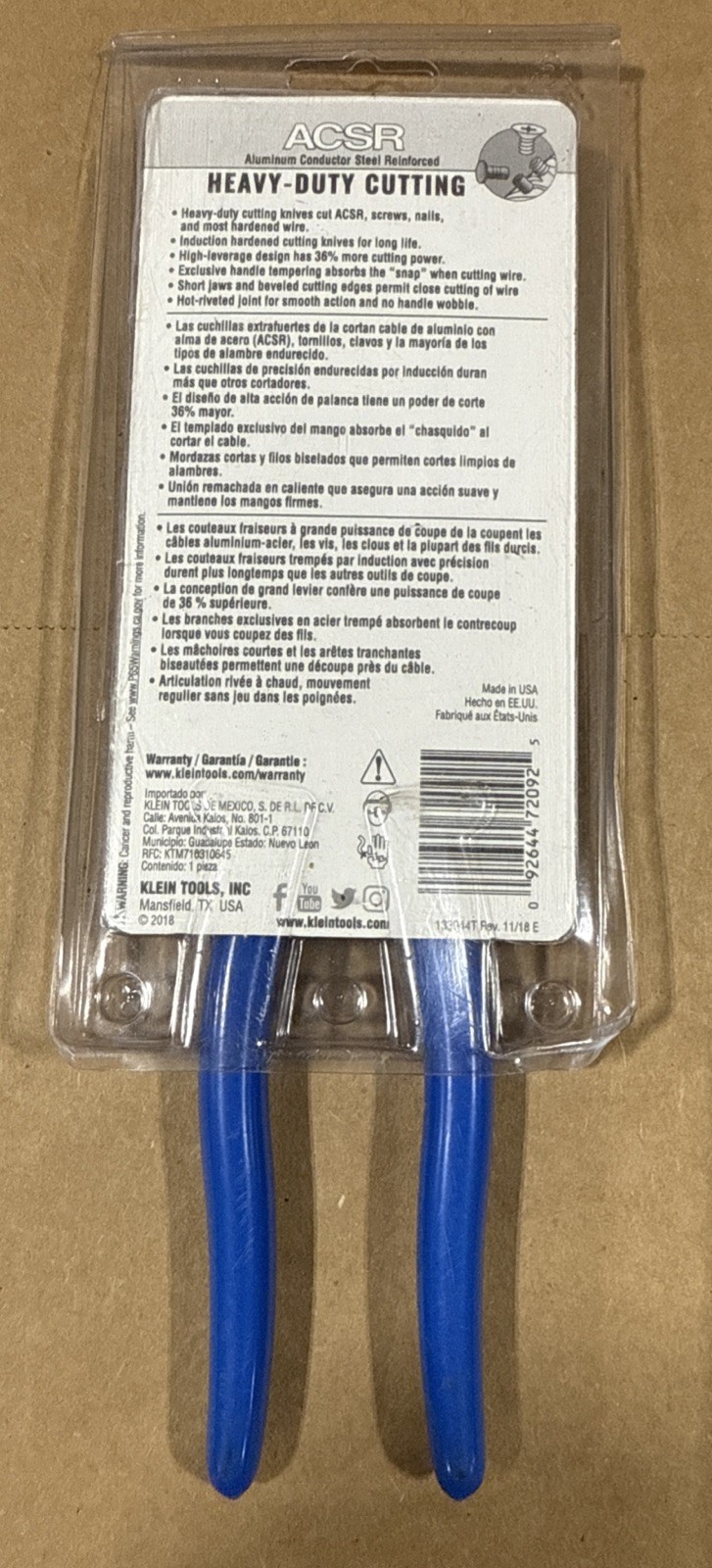 Klein Tools 8” High-Leverage Diagonal-Cutting Pliers Heavy Duty D2000-28 USA NEW