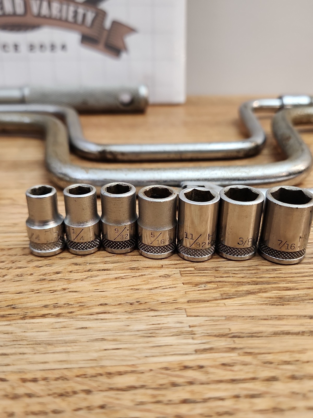 Vintage H Underline Husky 1/2″ 3/8″ 1/4″ Drive Socket Set Made In USA 31 Pieces