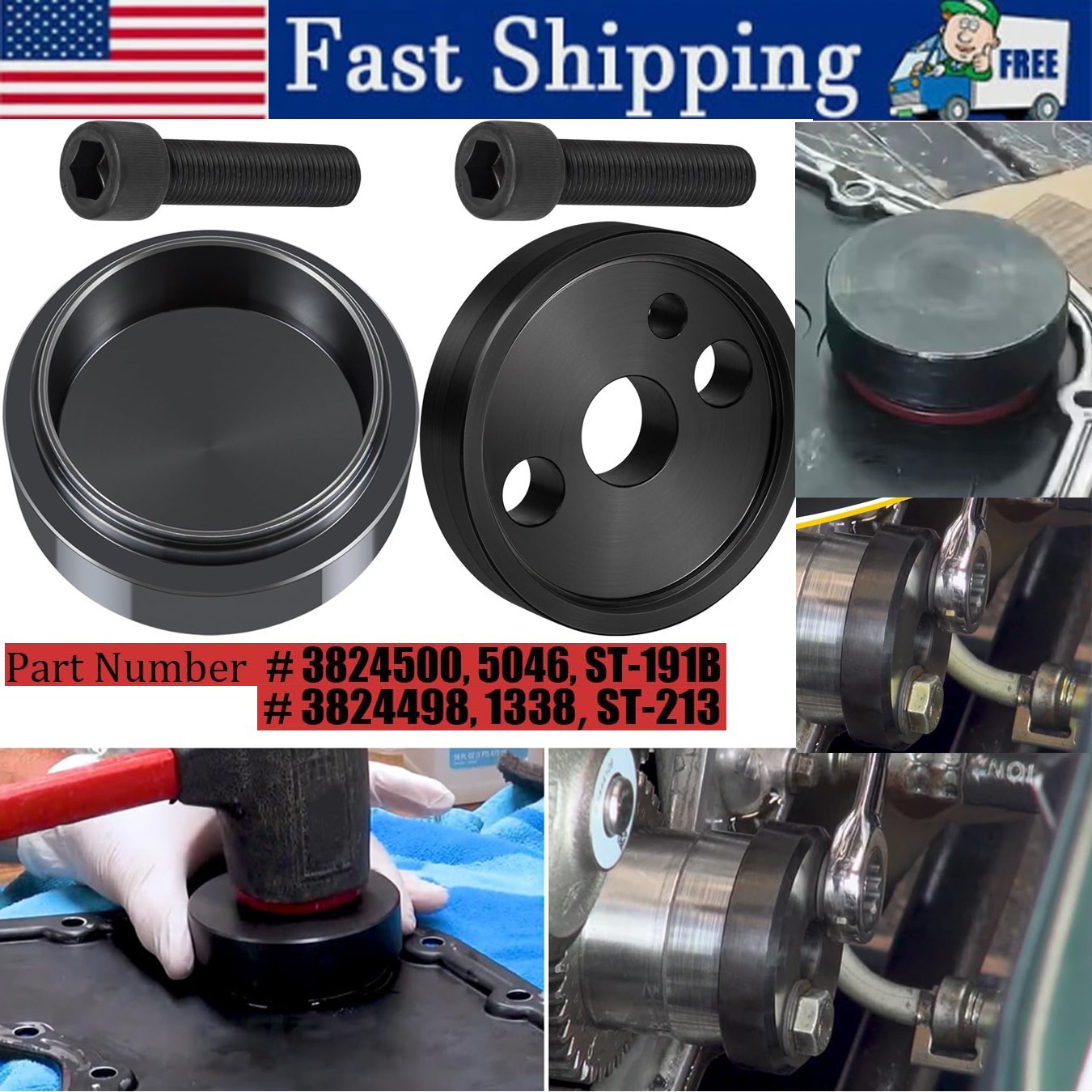 Front Cover Crankshaft Seal & Wear Sleeve Installer Tool Kit For Dodge Cummins 3