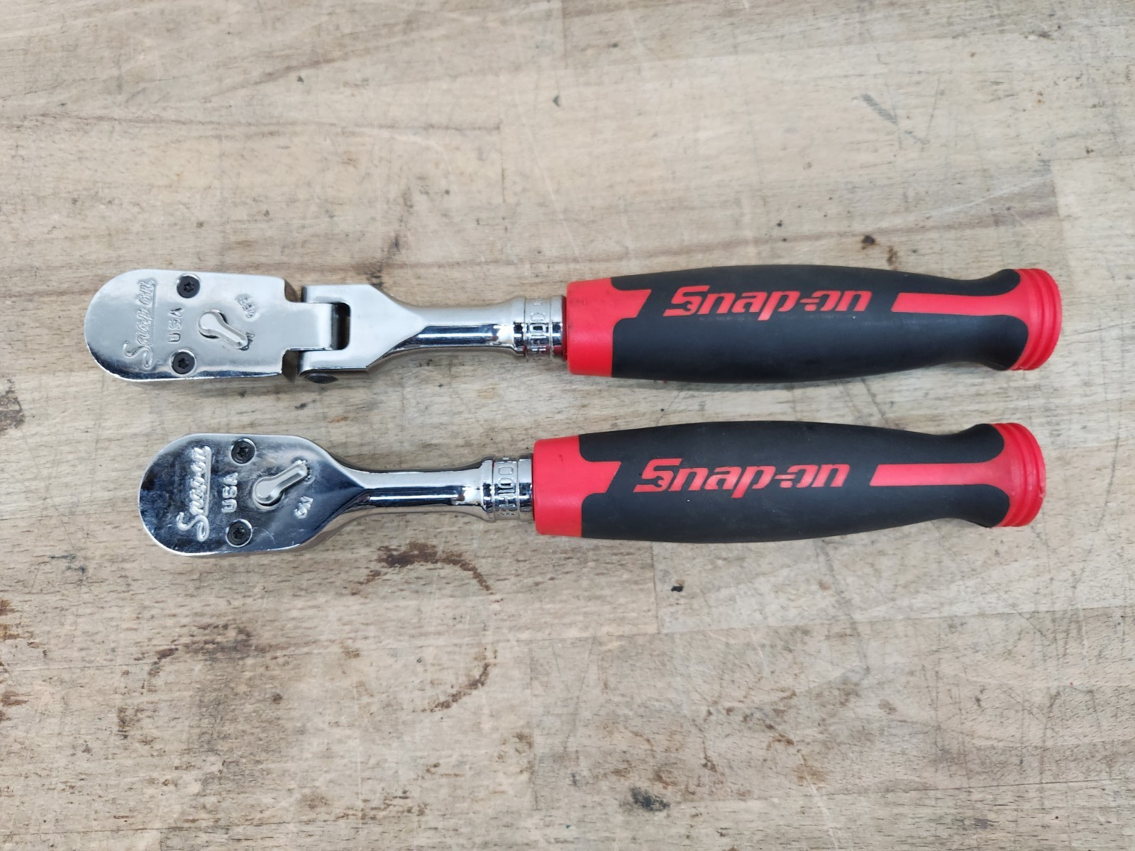 2x Snap-on 3/8″ Dr FHF100 Flex Head & FH10O Standard 100 Tooth Ratchets Set