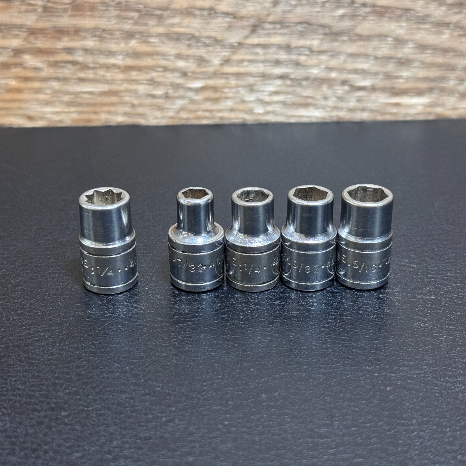 S-K Wayne Tools 1/4 Drive Socket Lot 6PT 7/32 1/4 9/32 5/16 & 8PT 40988 1/4 USA
