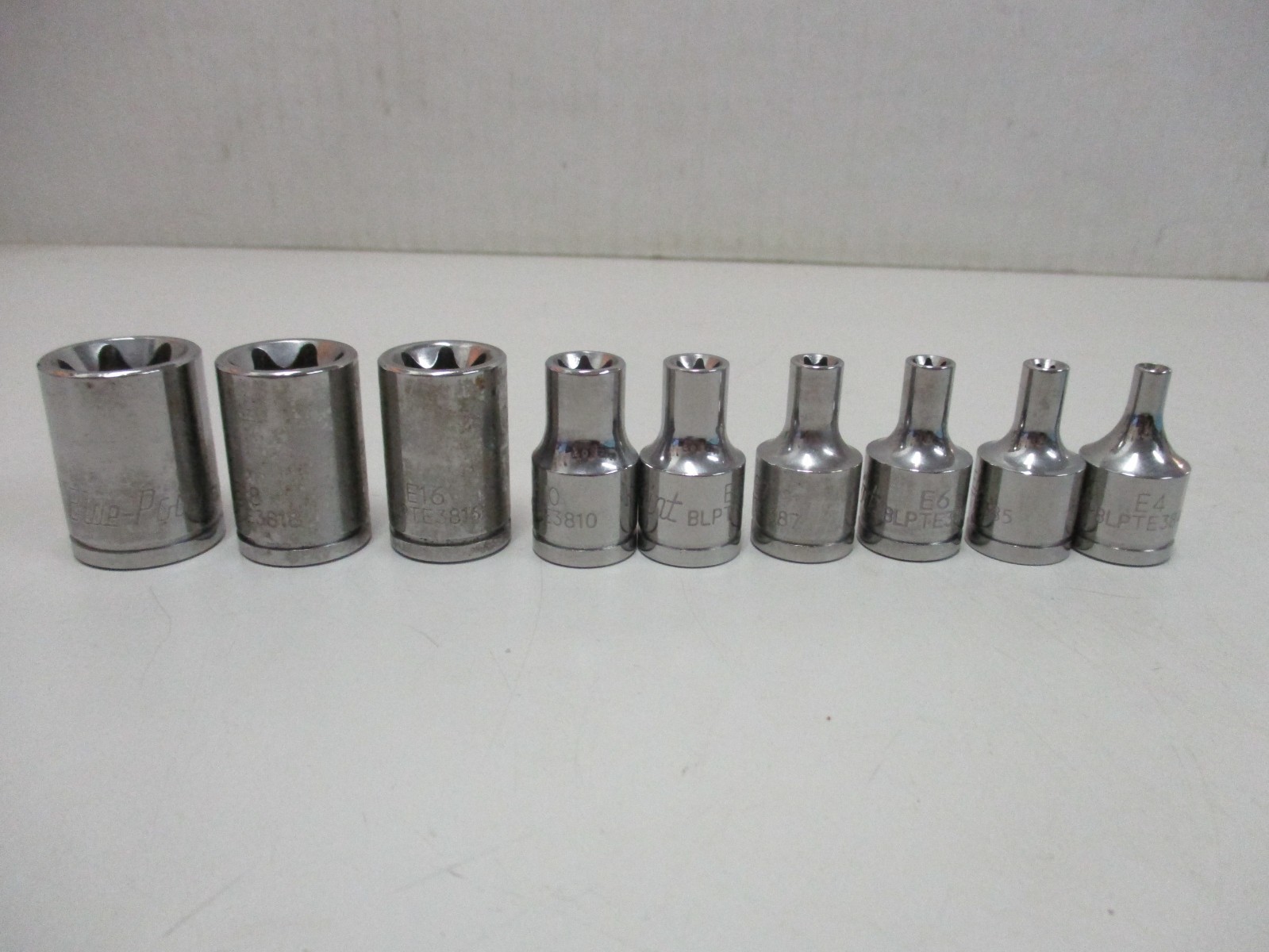 Blue-Point 9pc 3/8 Drive External Torx Socket Set E20,18,16,10,8,7,6,5,4