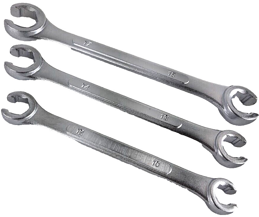 New 3 pc Metric Line/Flare Nut Wrench Set 10mm X 12mm, 13mm X 14mm, 15mm X 17mm