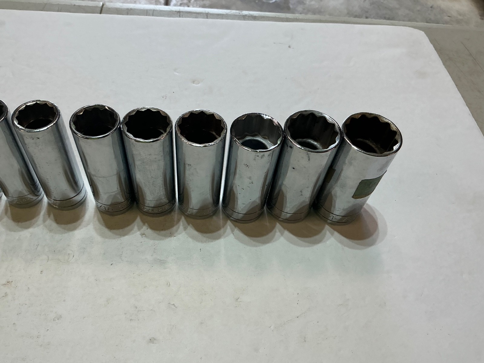 S-K tools 11 pc 1/2″ drive deep SAE set 12 pt 1/2″-1 1/8″ USA made