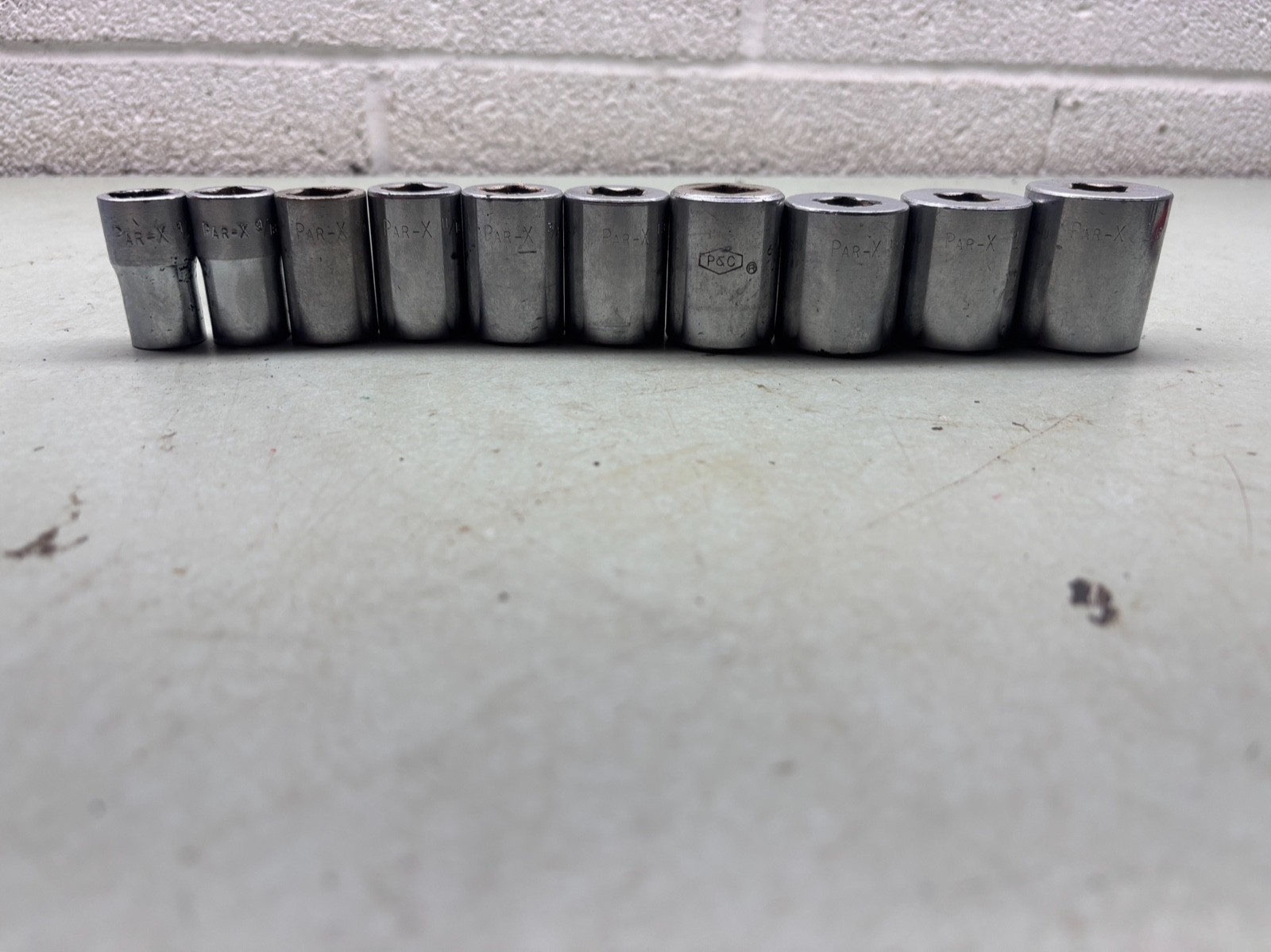 PAR-X (Snap On) 1/2″ Drive 6 Point SAE Socket Set 1/2” – 1-1/16” Made in USA