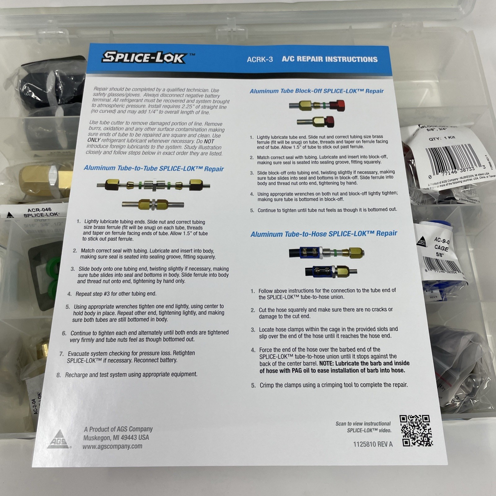 Splice Lok ACRK-3 A/C Tubing Repair System Fitting Assortment