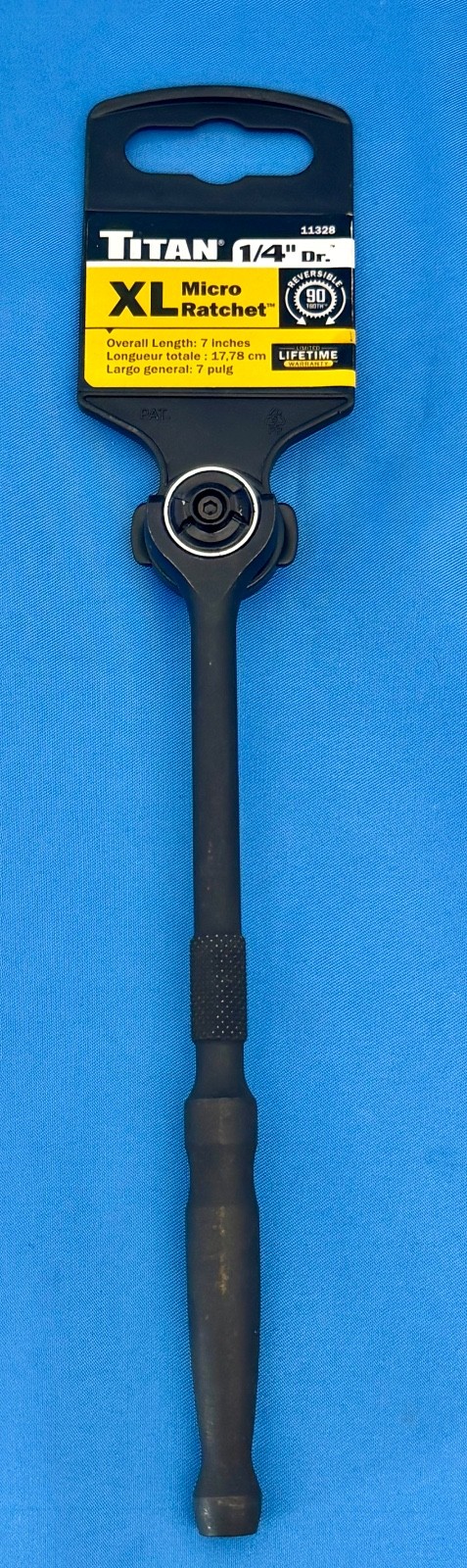 Titan 11328 1/4 Inch Dr Swivel Head Micro Ratchet