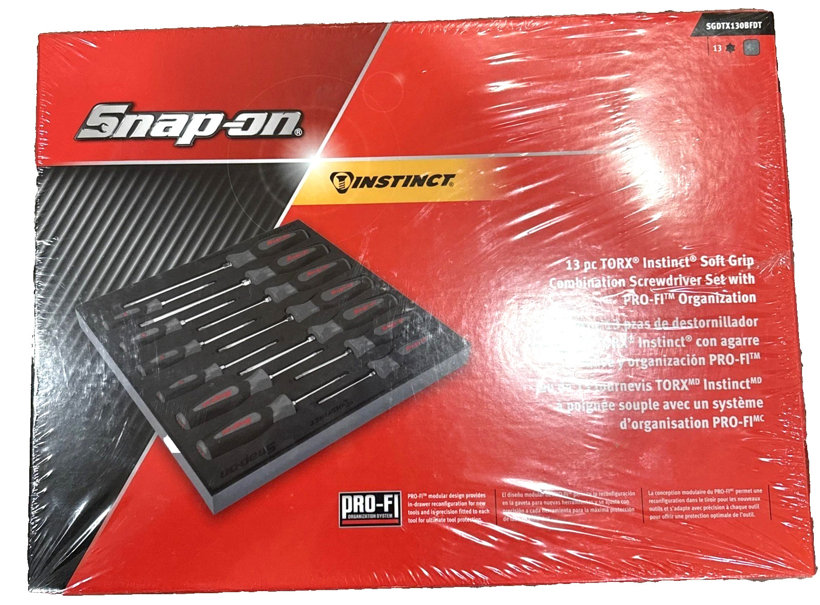 NEW Snap-on™ T8 thru T45 TORX Foam Screwdriver Set Grey Soft Grip SGDTX130BFDT