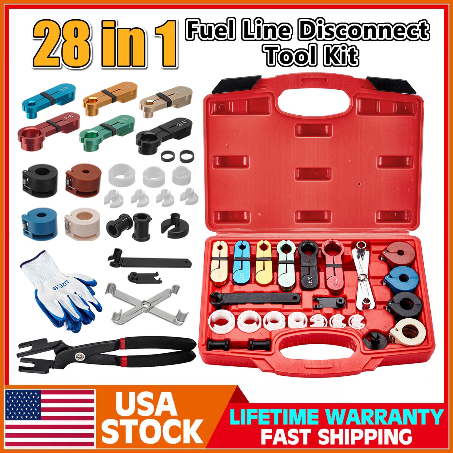 Fuel Line Disconnect Tool kit, 28 in 1 Master Quick Disconnect Tool Repair Set