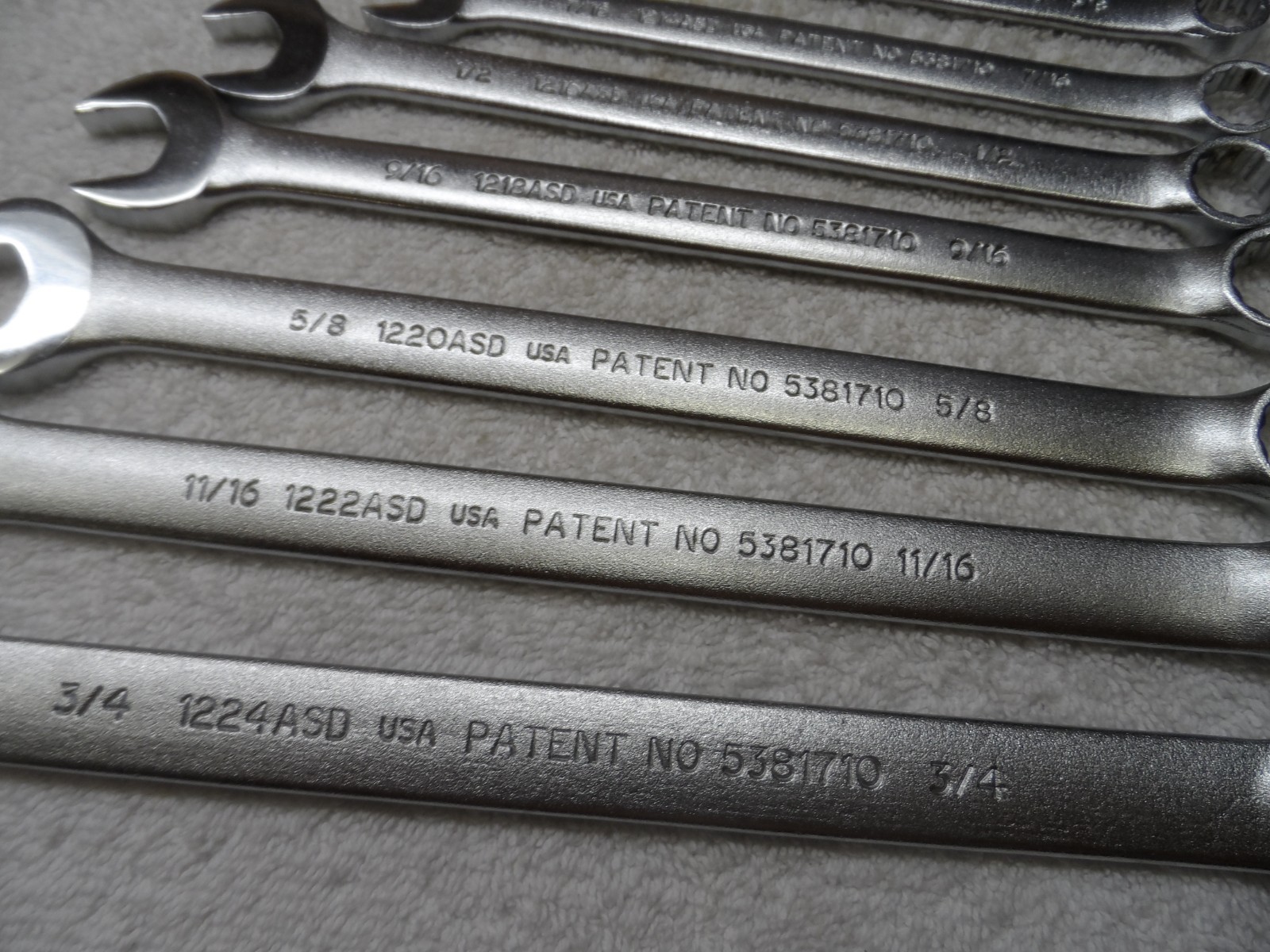 Proto Anti-Slip Design Standard SAE Combination Wrench Set USA 12pt – 7 pcs