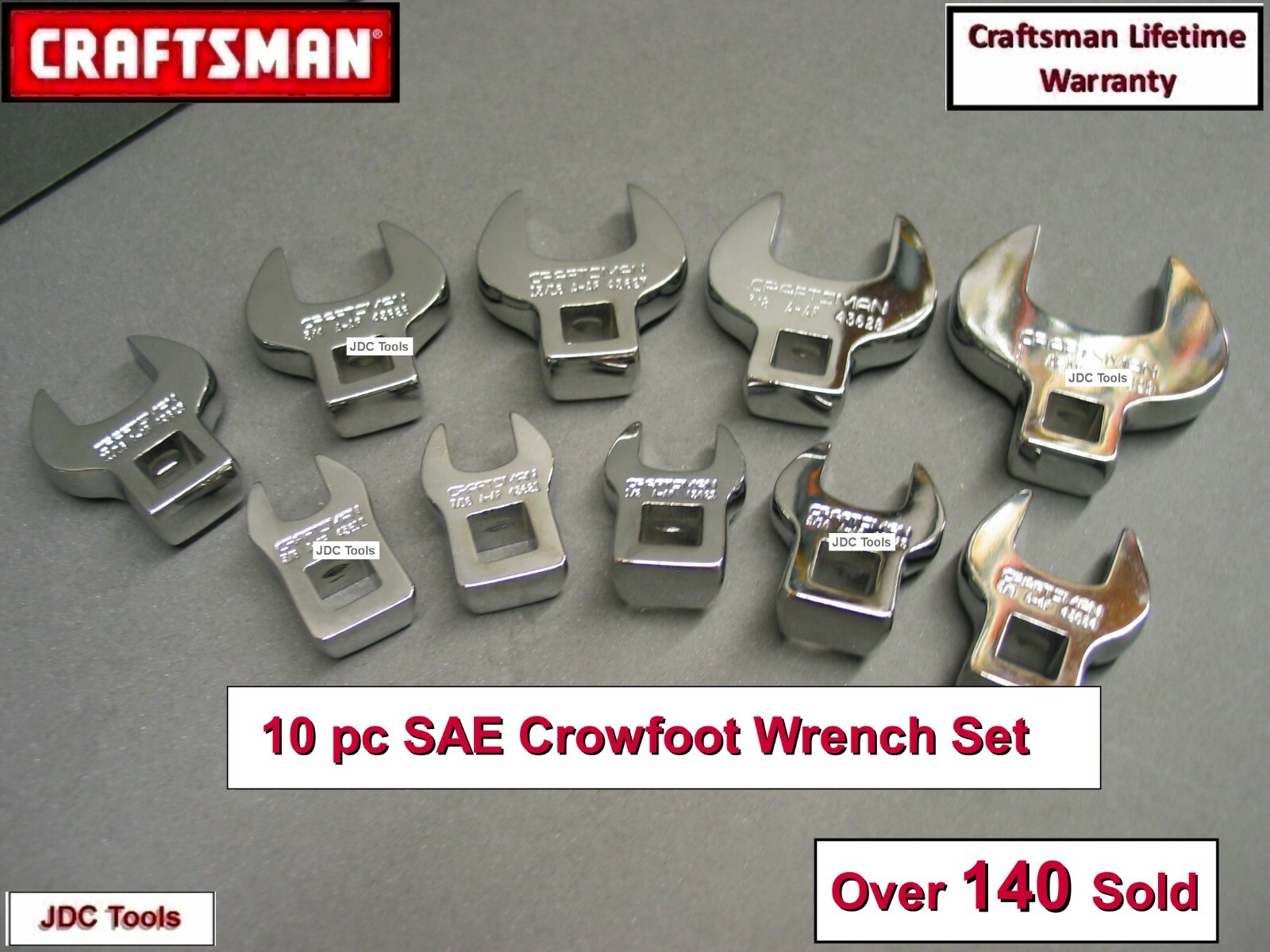 CRAFTSMAN HAND TOOLS 10 pc 3/8 SAE Crowfoot Wrench Set (3/8″ – 1») 20